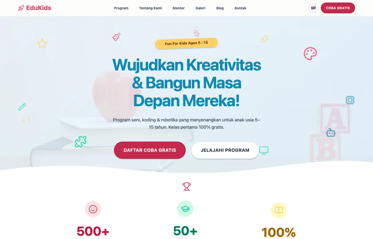 EduKids Learning Center — Edukasi / Kursus Website Template