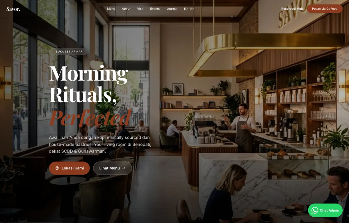 Artisan Coffee Shop — F&B / Kafe Website Template